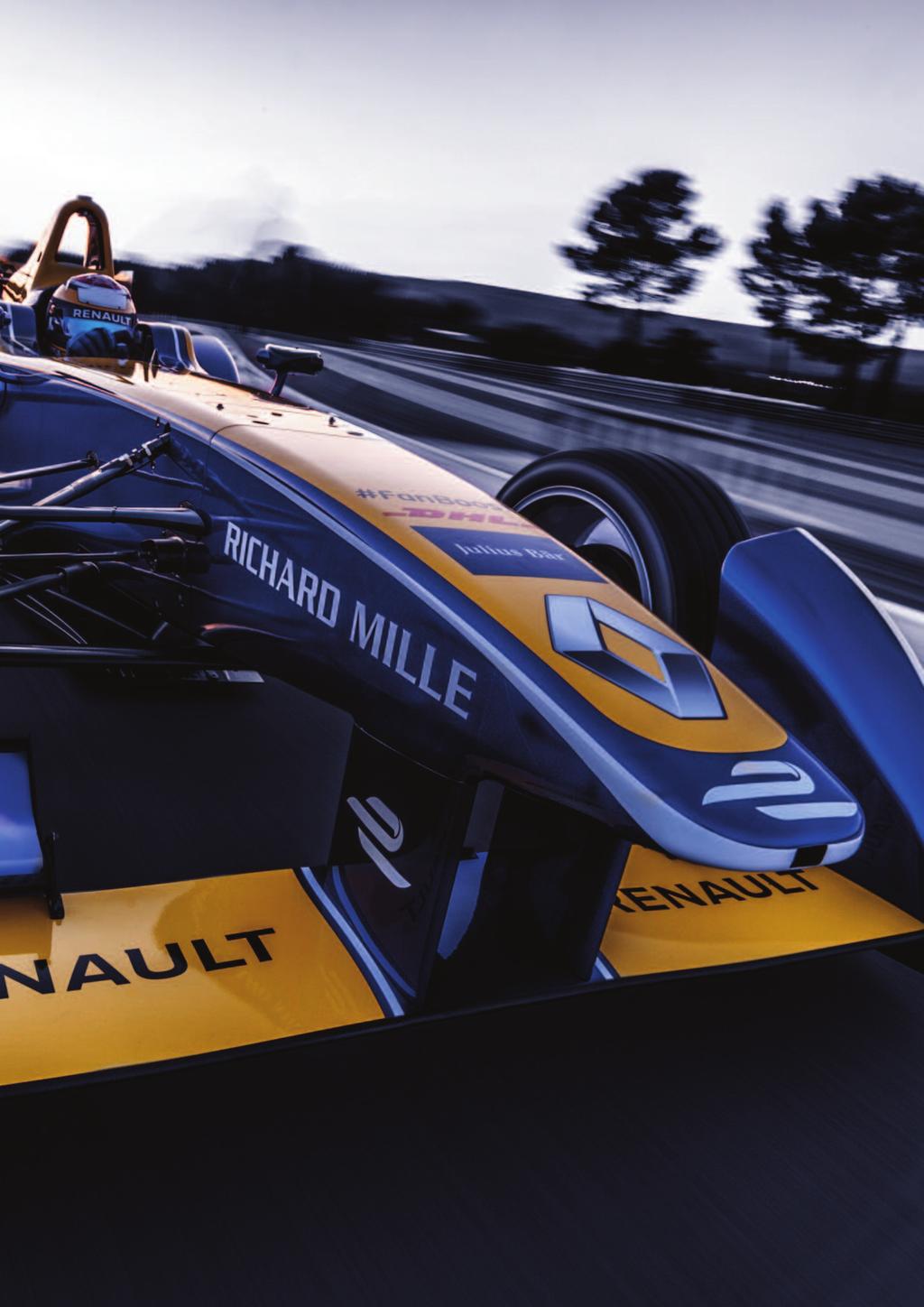 THE TEAM SENIOR MANAGEMENT Ahead of the inaugural Formula E season two of the biggest names in French motorsport, four-time Formula World Champion and Renault ambassador Alain Prost and