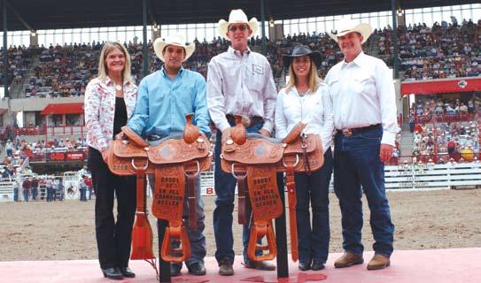 (Far Left) Logan Olson s 7-year-old gray gelding One Wink A Day, who pushed the bidding to more than $60,000 at the firstever Potter Ranch production sale last year, is now seasoned enough to handle