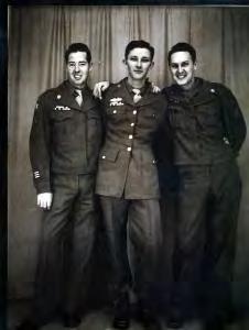 Stan and two friends who were waiting to be sent home in 1945 after the war. Photo courtesy of Stan I enlisted in the U.S. Army on December 7, 1942, exactly one year after Pearl Harbor, he said.