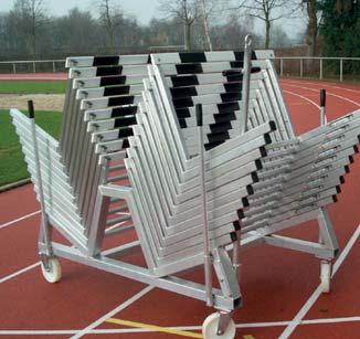 Hurdle Trolley for 20 Hurdles Order No. 10520 Made from special aluminium profiles. It provides place for up to 20 hurdles.