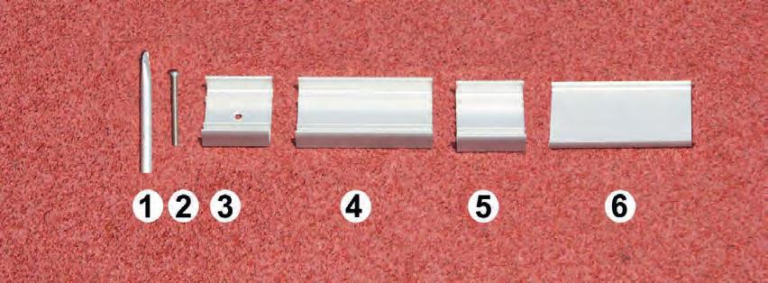 Aluminium Curbing Order No. 11260 The aluminium curbing is made from special made anodized aluminium profiles. It is a mobile marker and separator of the running track.