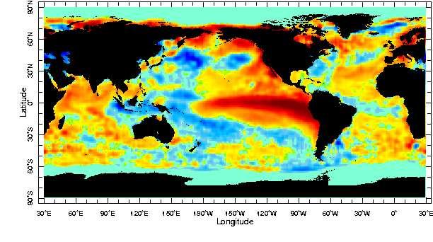 ENSO may lead to large-scale changes in sea-level pressures, sea-surface