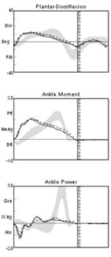 Severe knee extensor moment pattern 5 5 4 Reduced ankle sagittal plane range of motion