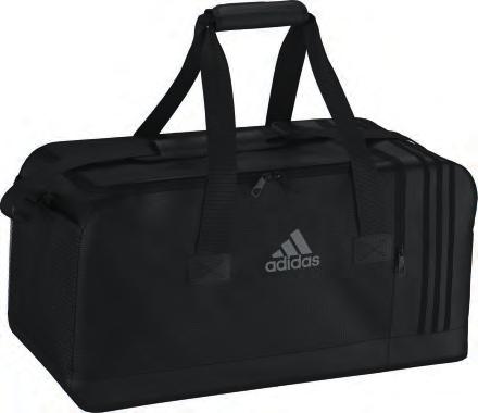 weave Printed Performance logo Printed 3 stripes Padded and adjustable shoulder strap Padded handles Shoe compartment with