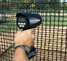 Continuous Mode: Pulling the trigger twice reads the speed of the pitch automatically, then clears itself to read the speed of the next pitch.