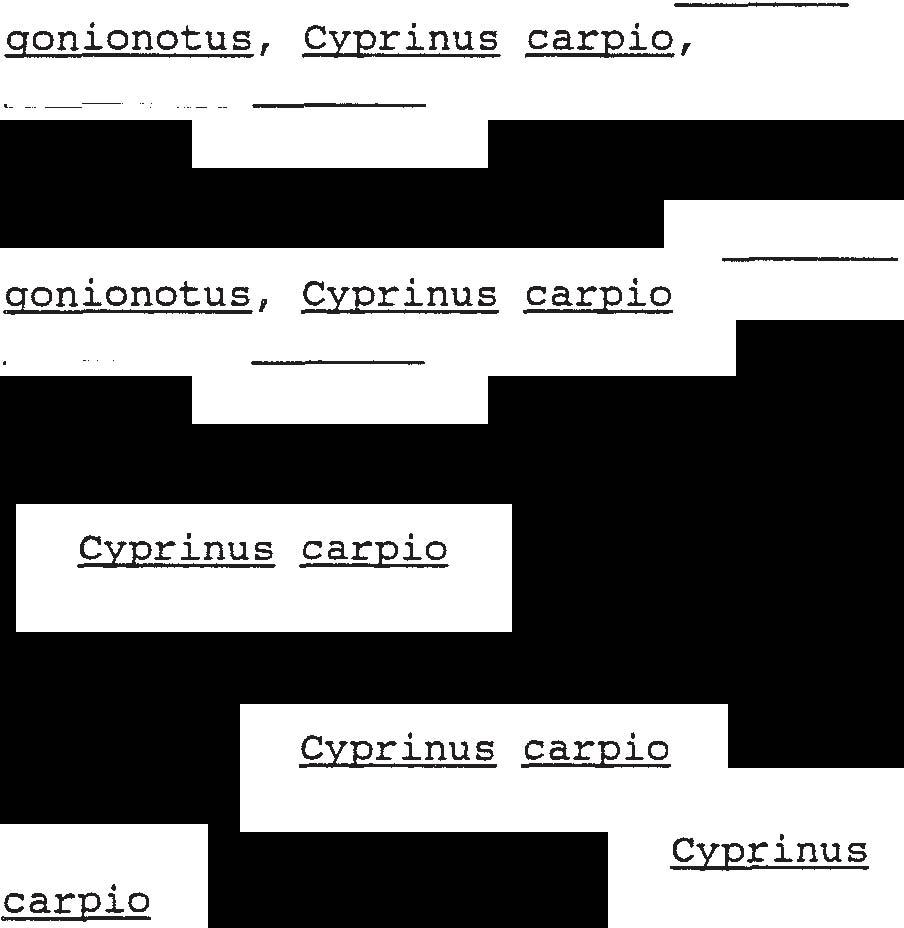 the Production (fish/l) of Puntius gonionotus, Cyprinus carpio, and Carassius auratus Larvae.