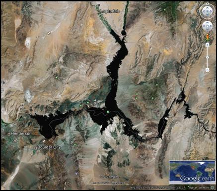Overton Arm Echo Bay Boulder Basin Boulder Harbor Virgin Basin Gregg Basin Figure 11. Satellite Image of Lake Mead, NV/AZ. Google Earth. Accessed 02/26/13.