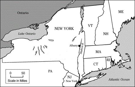 Binder Page Name Per Exploring New York Date This map shows the modern state of New York, and other surrounding states. 1. Put a dot on the map where Buffalo is located. Label it Buffalo. 2.