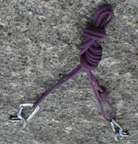 Another way to shorten the cordellette is instead of tying a Figure of Eight knot at the bottom of the cord you keep wrapping the excess before tying the cord off (Picture 13).