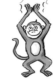 For whatever thing you do, the monkey does it, too! If you see a cheeky monkey, clap your hands. 2.