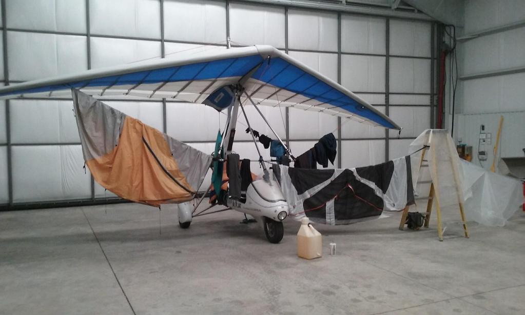 It started to rain so I retreated into the hangar to unpack and dry everything off.