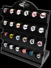 192 pc ball marker display ITEM # dis-ballmarker This sleek black wood counter display holds 192 ball markers and