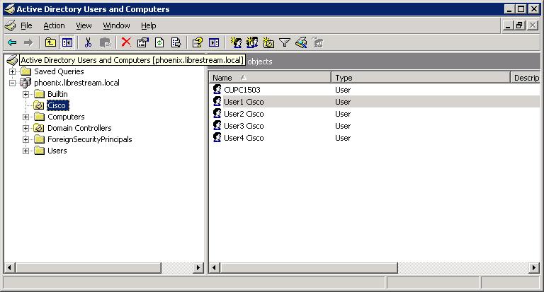 Figure 5: Active Directory User List 7. From Action>New, select User. 8. Enter first name and last name. 9.
