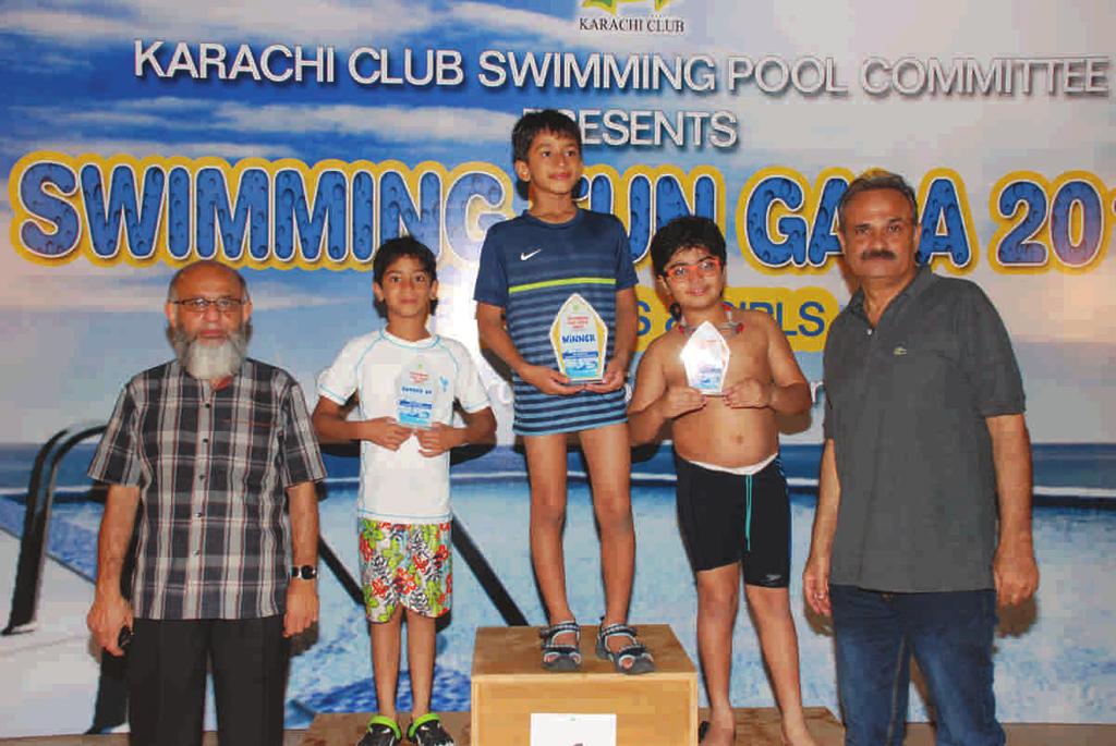 Top international swimmers from Karachi Club, Mazhar Naqvi, Hasan Paracha and Saad Amin put up a fine show to emerge as stars.