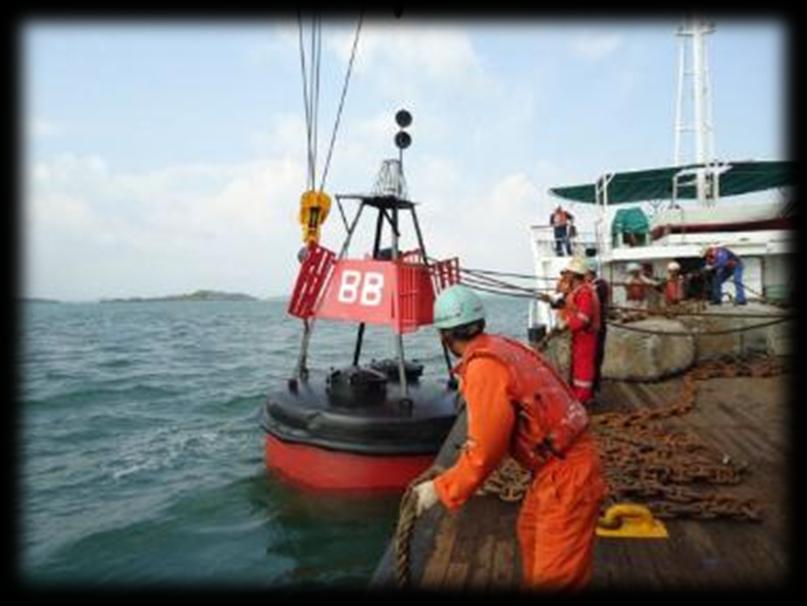 Batu Berhanti Light Buoy is located at Singapore Strait, and it s under the operation area of District Navigation of Tanjung Pinang, Directorate General of Sea