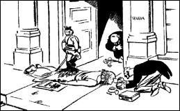 A British cartoon of 1933 shows Japan trampling