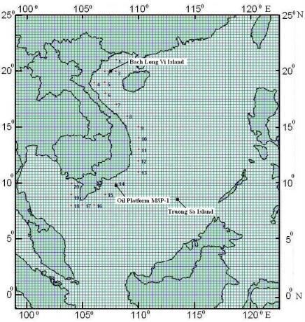 The wave propagation directions are 72 with the span of 360 0 in 5 0 increments. The SWAN has been calibrated by the wave data collected at the VietsovPetro oil platform MSP-1 (107.98 0 E, 9.
