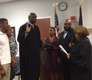 Head Coach Jack Keefer had the pleasure to see one of his former players sworn in as a judge in Louisville, KY last week - Derwin Webb, LN class of 1988,