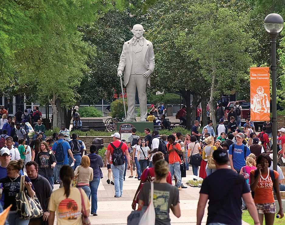 Sam Houston A Great Name In Texas Education BEAUTIFUL 316 acre main campus located in historic Huntsville among the forest and lakes of East Texas less than an hour away from the excitement of