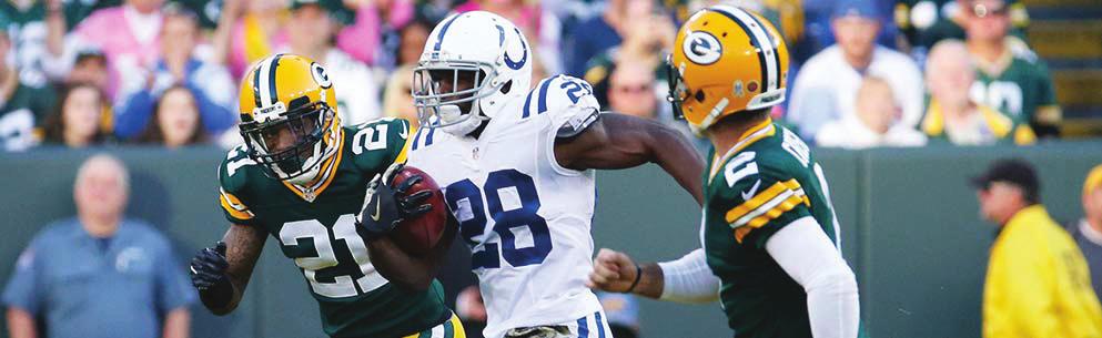 GAME 9 INDIANAPOLIS 31 GREEN BAY 26 NOVEMBER 6, 2016 LAMBEAU FIELD 78,437 The Colts won their first game at Lambeau Field dating back to 1988, improving their record to 4-5 after a 31-26 win.