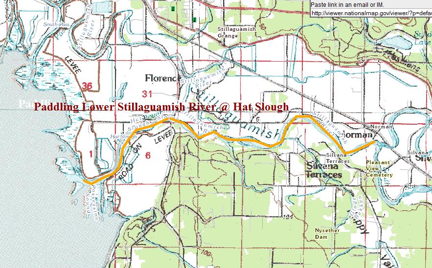 Hat Slough on the Stillaguamish river Snohomish County 2.5 miles south of Stanwood Washington. GPS: 48.211500, -122.