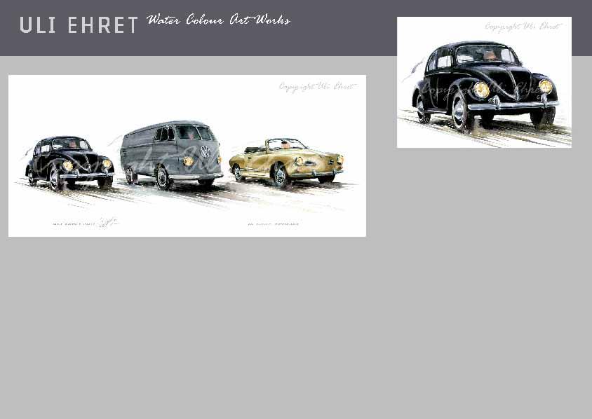 #338-A VW Käfer - On canvas: 130 x 100 cm, 100 x 70 cm #338 In good companion, VW Käfer, VW Bulli T1,