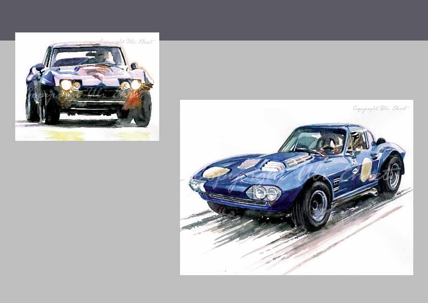 #244-A Corvette Grandsport Louis - On canvas: 160 x 120 cm, 130 x 100 cm, 100 x 70 cm
