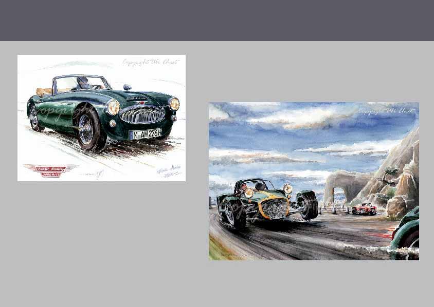 #209 Austin Healey 3000 MK II - On canvas: 150 x 100 cm, 130 x 90 cm, 100 x 70 cm, 60 x 40 cm #128 S7