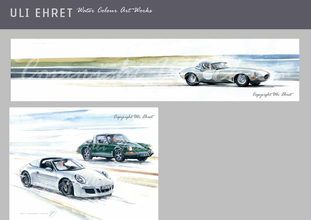 #630 Jaguar E-Type Lightweight - On canvas: 60 x 240 cm, 50 x 150 cm, 40 x 120 cm, 30 x 90 cm - Framed prints: 15 x 30 cm, 20 x 50