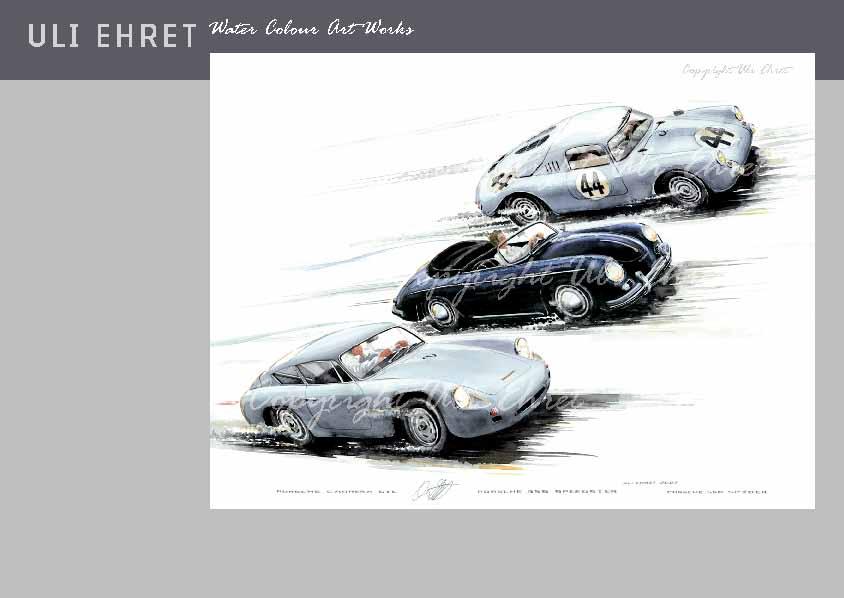 #118 Porsche Trio, Porsche Abarth GTL, Porsche 356 Speedster, Porsche 550