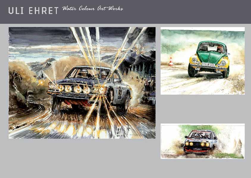 #360 VW Käfer Slalom/Rallye - On canvas: 160 x 120 cm, 120 x 90 cm, 70 x 100 cm #218 Mercedes Benz 450 SEL - On canvas: