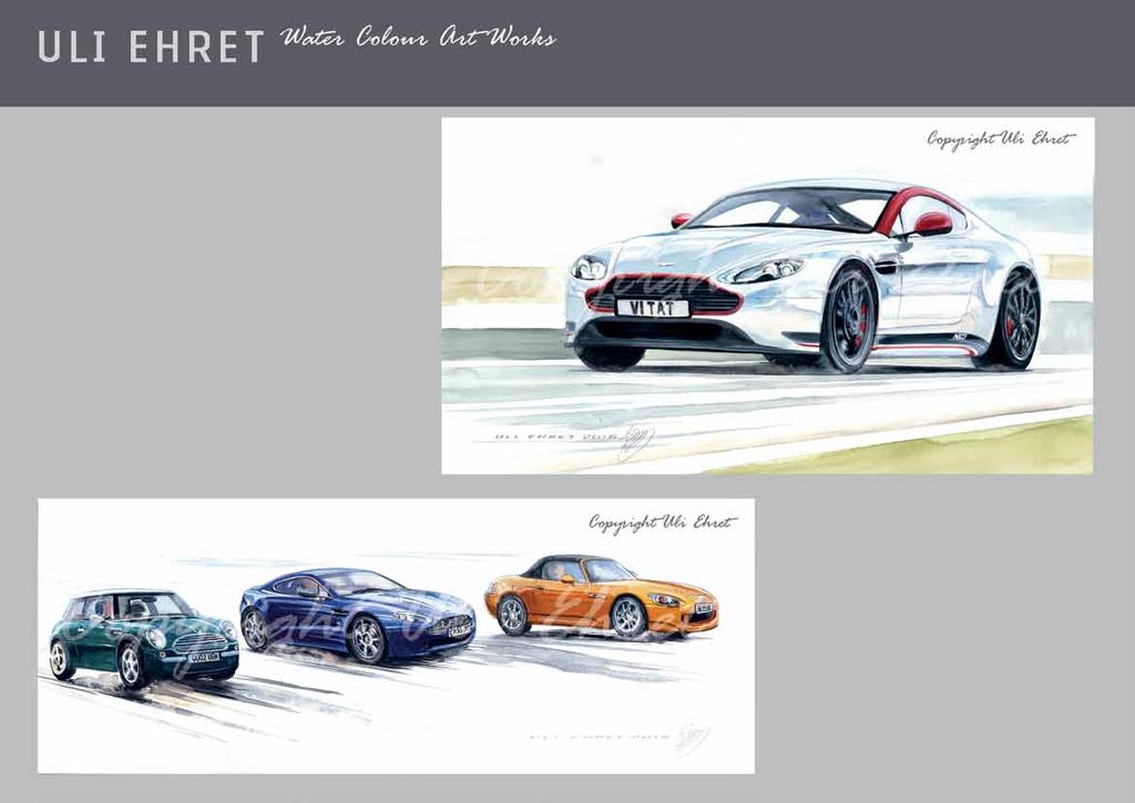 #642 Aston Martin Vantage - On canvas: 180 x 100 cm, 150 x 70 cm, 80 x 40 cm - Framed prints: 50 x 60 cm, 40 x 50 cm, 25 x 30 cm #643 Mini