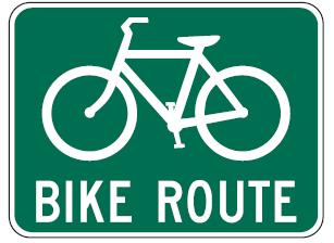 Design Considerations: Provide bicycle route signs every one-third to one-half