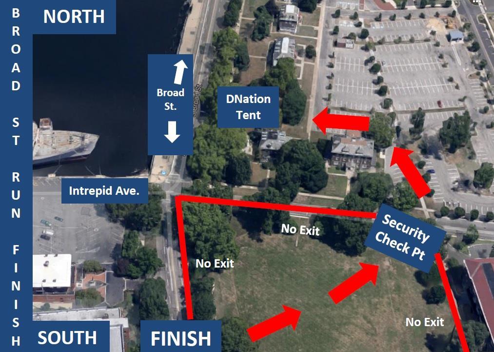 DetermiNation Finish Line Tent Location Located directly across from the marina inside the Navy Yard o ALL spectators must go through security at the Navy Yard Gates.