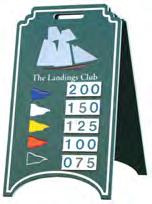 A-Frame easels are perfect for posting yardages or