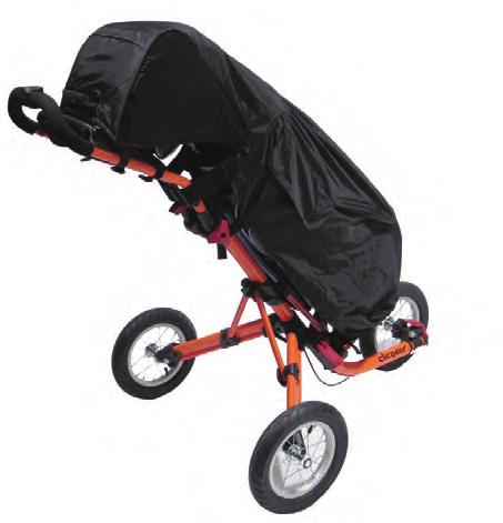 handle Stays soft in cold weather Wide wheels with ball bearings Wraps easily around bag with velcro fasteners for