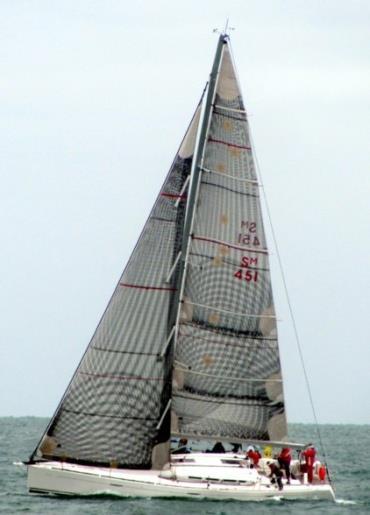 It was the Beneteau First 5, (Phil Gomez) that crossed the line in first place for her first podium finish of the series. She has completed races and finished in the top ten in all but one.