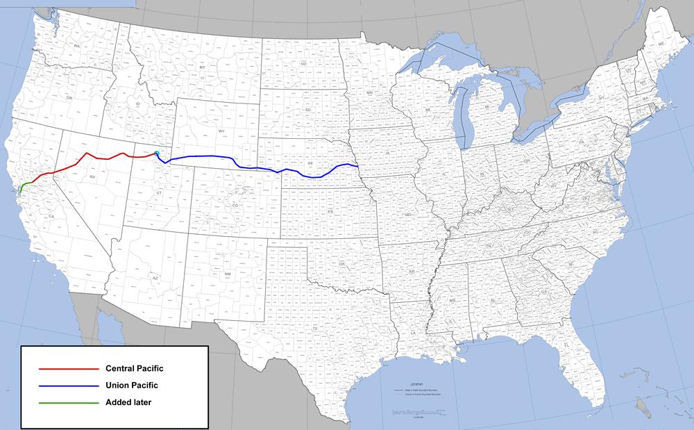 1 st transcontinental railroad connected the west coast to eastern