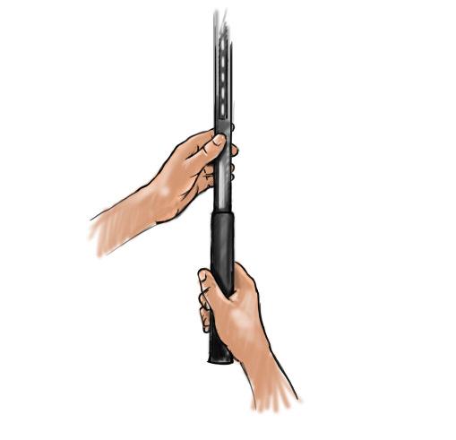 SKILLS PRACTICE GAMES AND DRILLS (20 25 MINUTES OF COOPERATIVE PLAY) Demonstrate the following basic forehand grip, called the Eastern forehand grip; Illustration which is like shaking hands with the