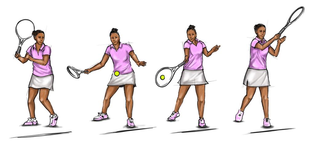 Then, move the palm of dominant hand from the racquet face down to the handle to form the grip. The knuckle of the index finger should be on the flat side of the handle.
