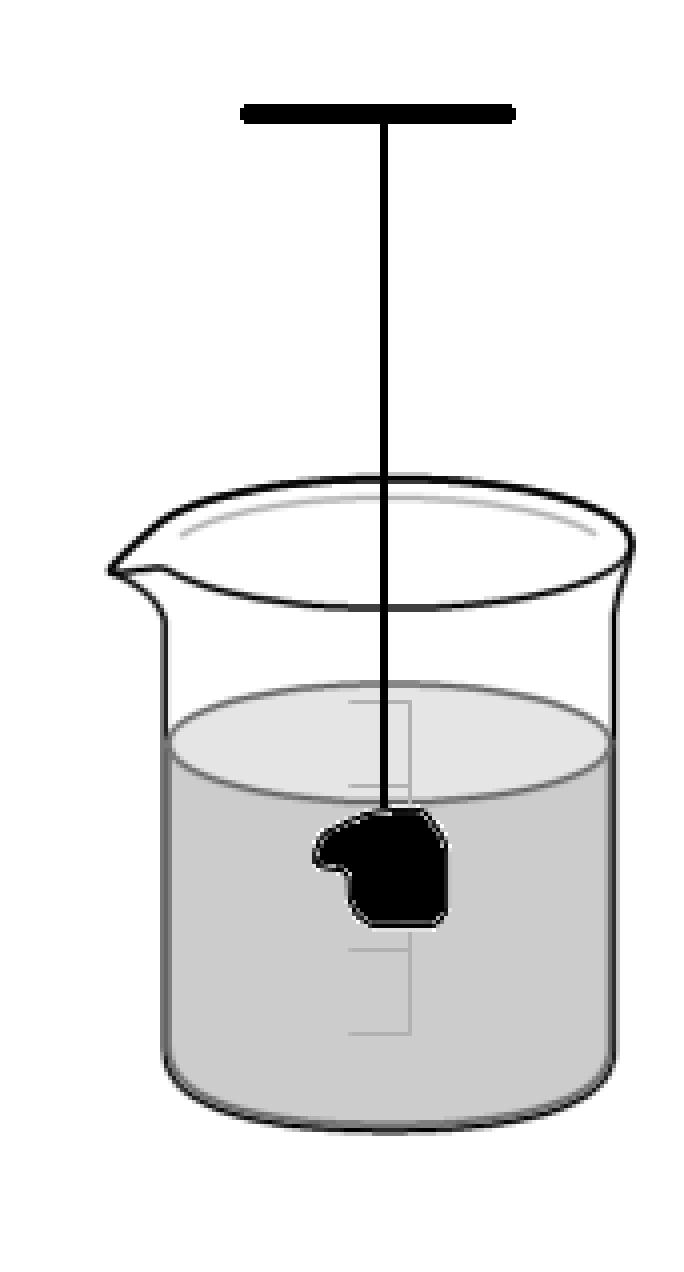 14 solid cylinder of mass 5 kg is completely submerged into water. What is the tension force in the string supporting the cylinder if the specific gravity of the cylinder s material is 10? 5 N 0.
