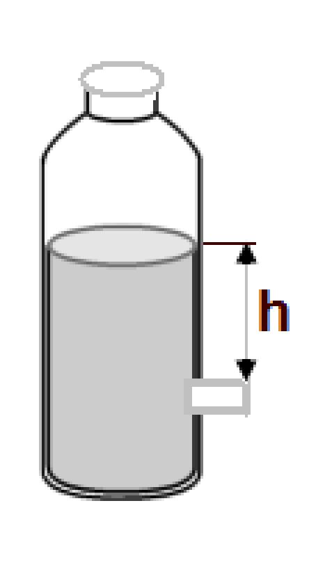 20 n open bottle is filled with a liquid which is flowing out trough a spigot located at the distance h below the surface