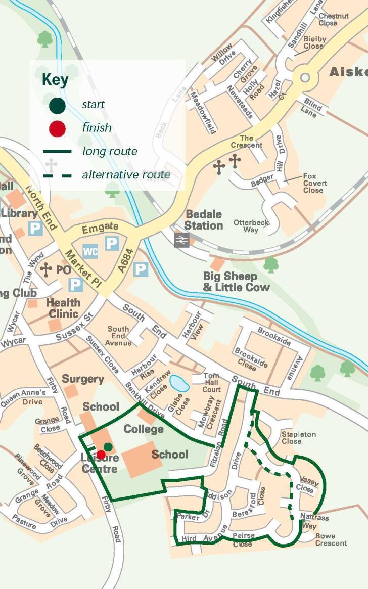 Directions Start at the Leisure Centre on Firby Road. Turn left from car park and left on a path running through school playing fields. Follow school drive a short way.