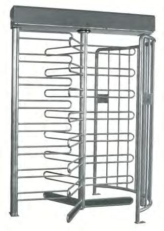 Page 17 of 22 OFHD-GAL Full Height Double The Full Height Double turnstile is a Bi-directional turnstile with solenoid locking system, 120vac high security design featuring galvanized cage and column
