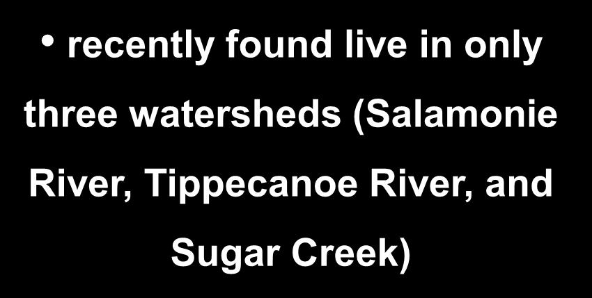 only three watersheds (Salamonie River, Tippecanoe River,