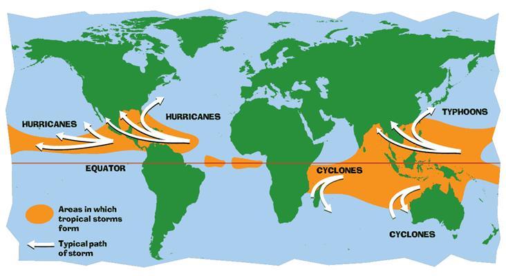 What are typhoons and cyclones? Typhoons and cyclones are the same thing as hurricanes. Only, they are what people name them in different parts of the world.