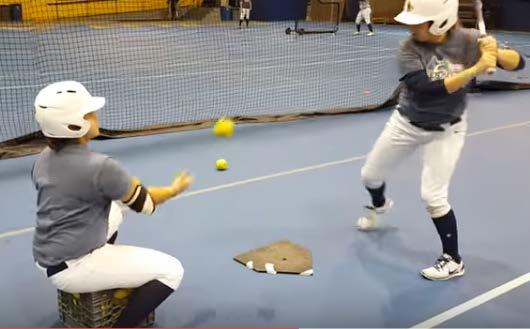 their feet at a 45 degree to the plate (i.e. closed stance), and hit off tee or with