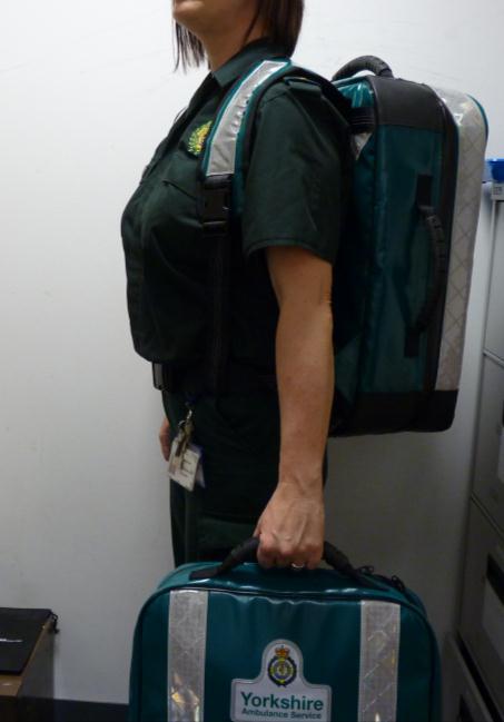 Figure 9 Carrying the Response Rucksack and Resus