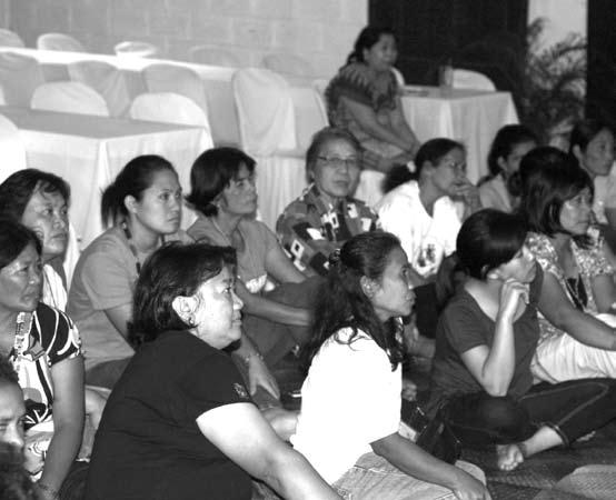 During the National Gathering of IP Women held at Christ the King Retreat Center in Koronadal City on 23-24 July 2011, women leaders from indigenous communities, sharing their thoughts about their