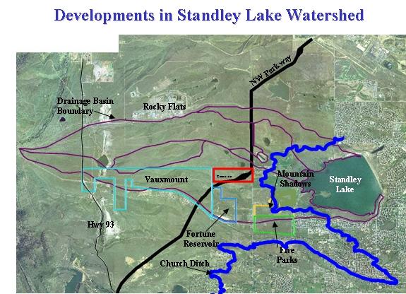 These projects were primarily funded by the Department of Energy for 30 million dollars to protect Standley Lake from Rocky Flats storm water. How about now? Is the lake protected yet? Nope!